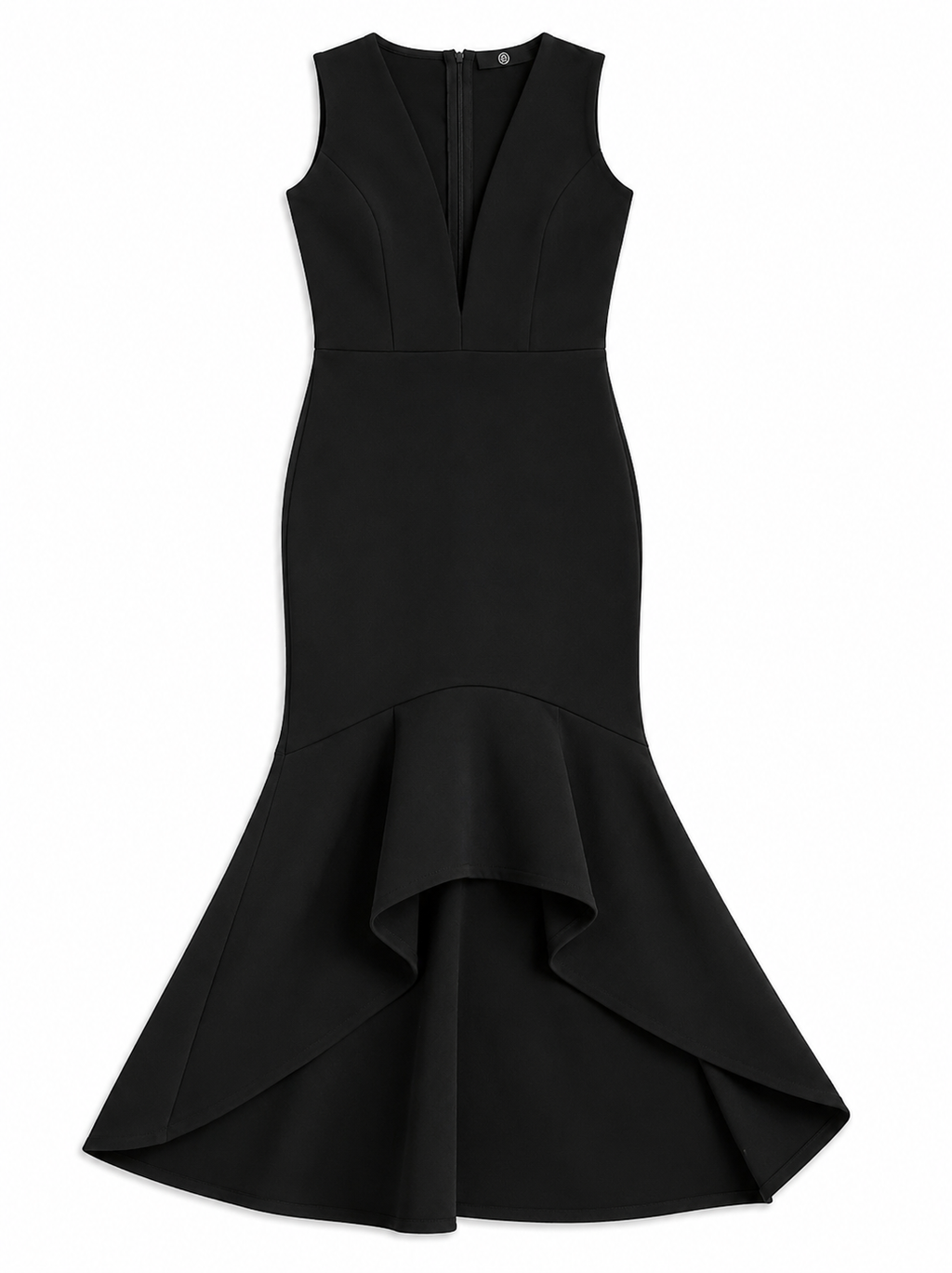 Midi-Kleid im Neopren-Schnitt - schwarz