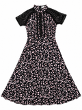 RESALE - Romantisches Leo-Kleid mit Spitzen-Details - rosa/schwarz