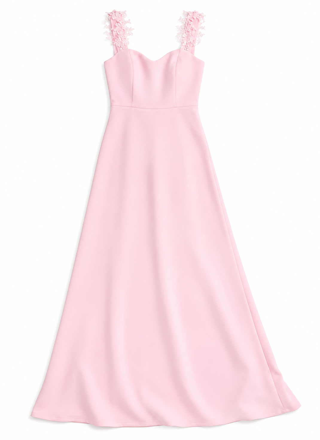 Maxi Kleid mit Spitzendetails - rosa
