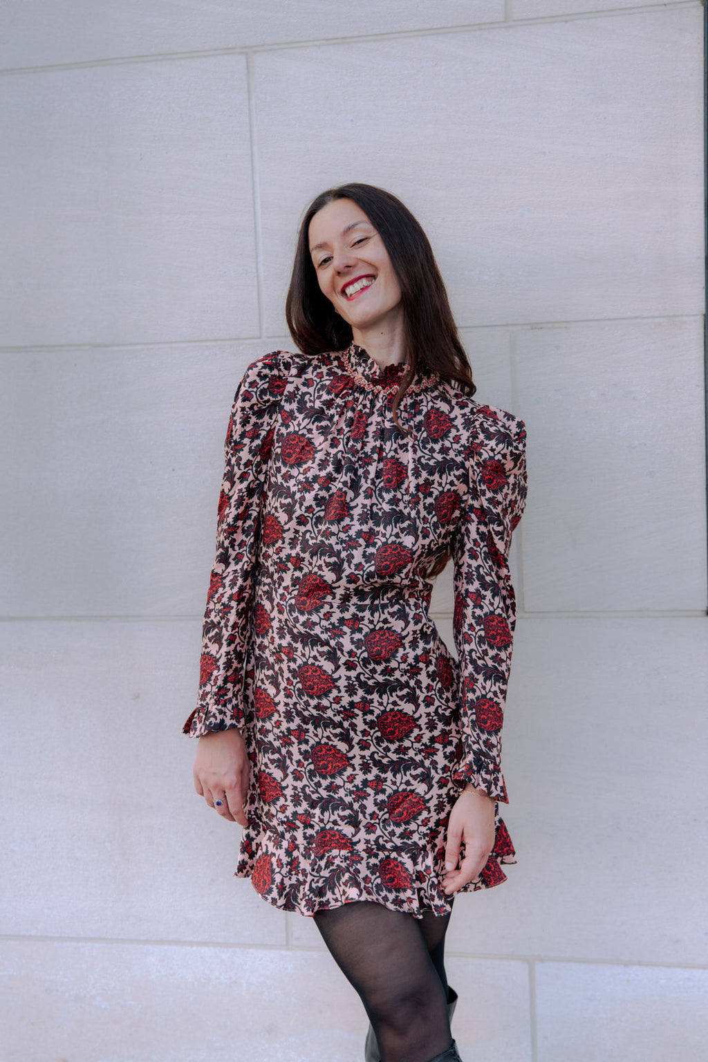 RESALE -  Elegantes Cocktailkleid mit Muster - Mehrfarbig