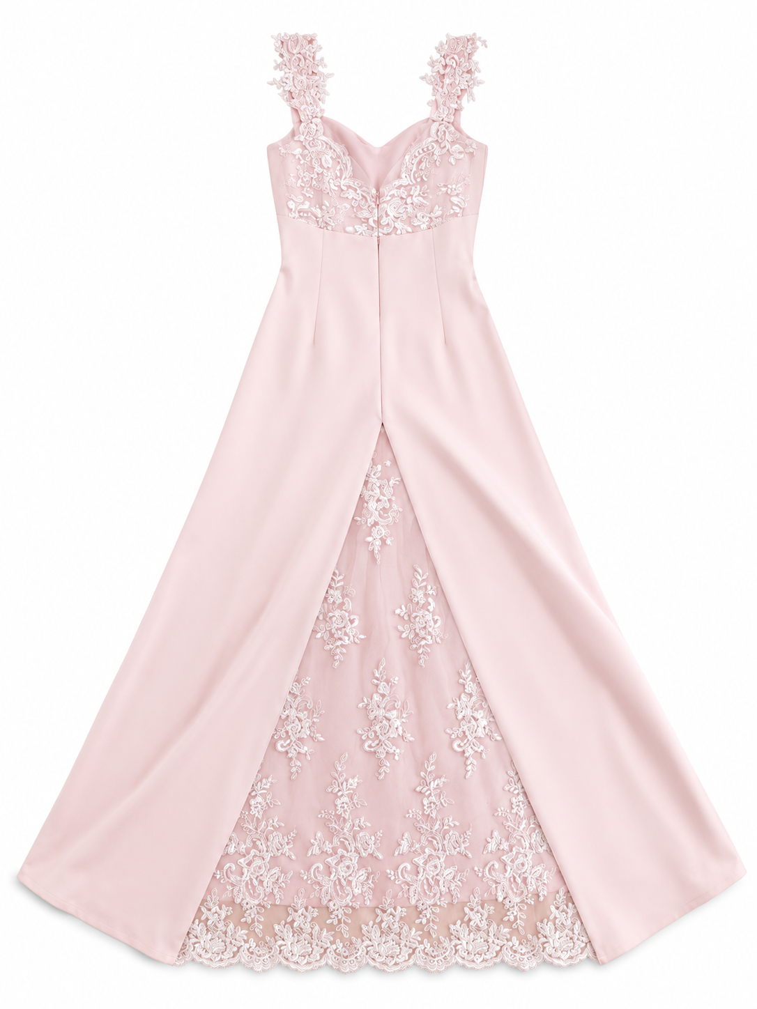 Maxi Kleid mit Spitzendetails - rosa