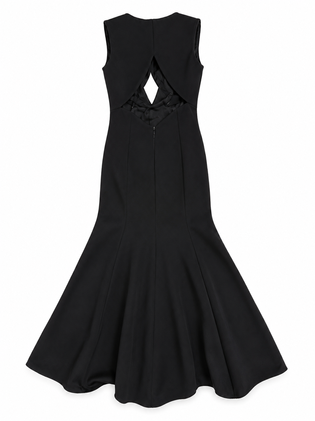 Elegantes bodenlanges Kleid mit großen Ausschnitt - schwarz