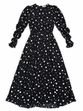 RESALE - Maxi-Kleid mit Herzmuster - schwarz/weiß