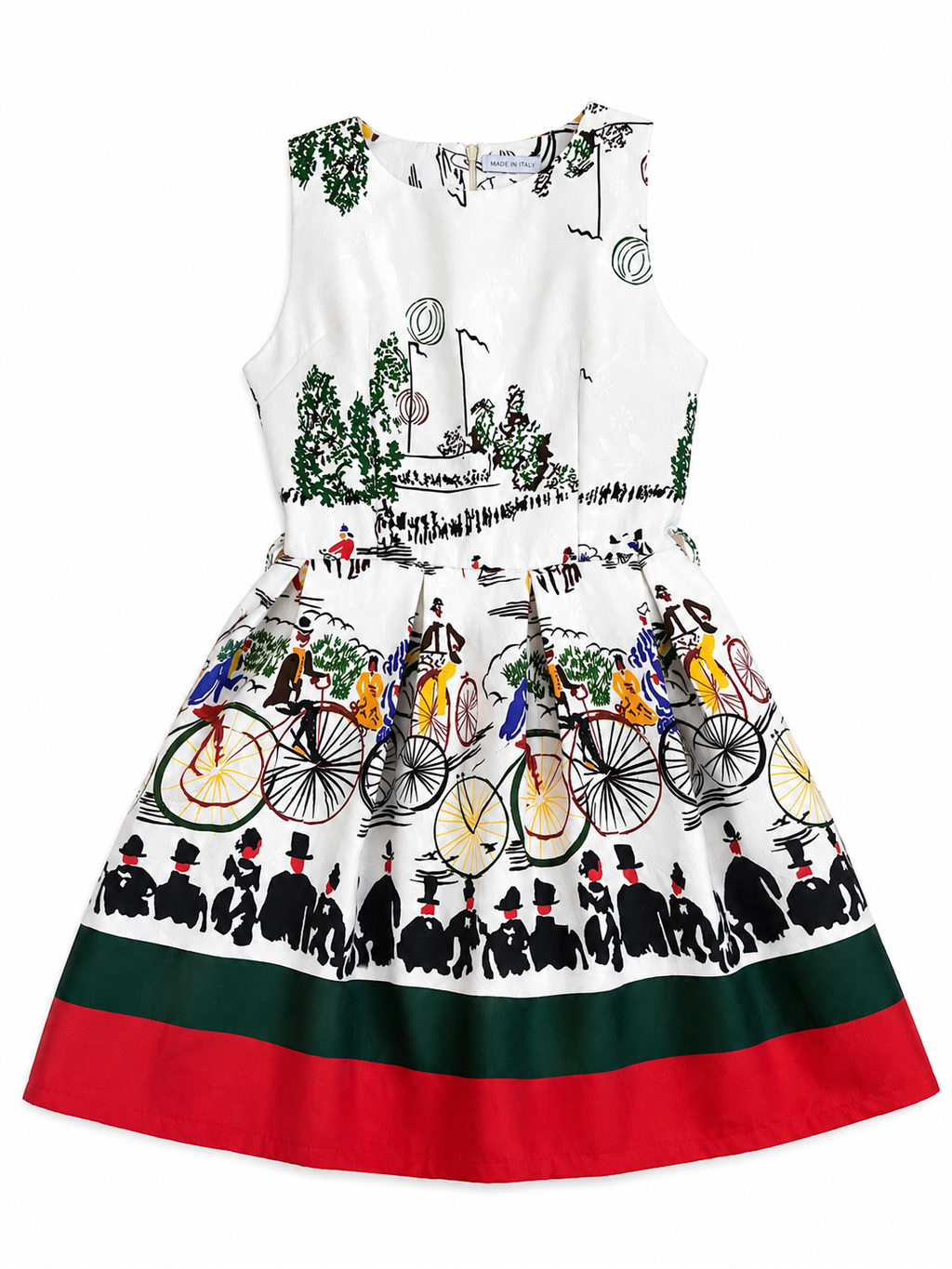 RESALE - Mini-Kleid-Dolce-Vita - weiss/grün/rot