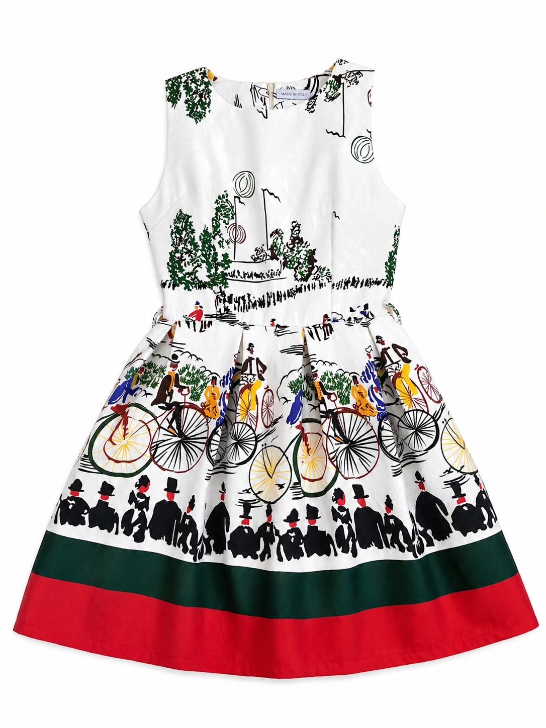 Mini-Kleid-Dolce-Vita - weiss/grün/rot
