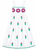 RESALE - Sommerkleid mit Stickerei - Weiss/Muster