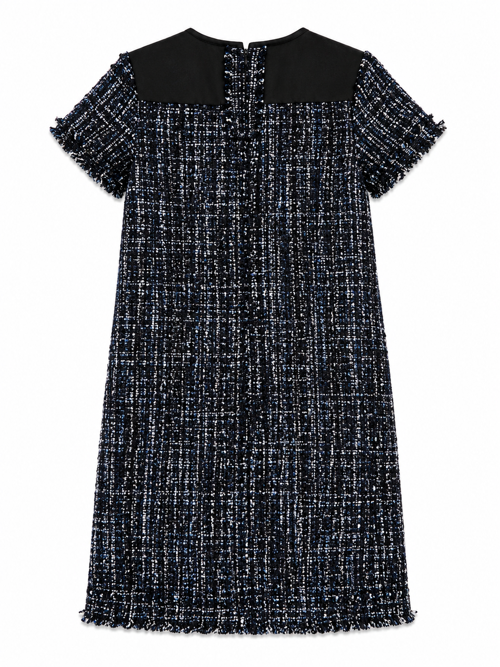 Tweed-Mini-Kleid - blau/schwarz