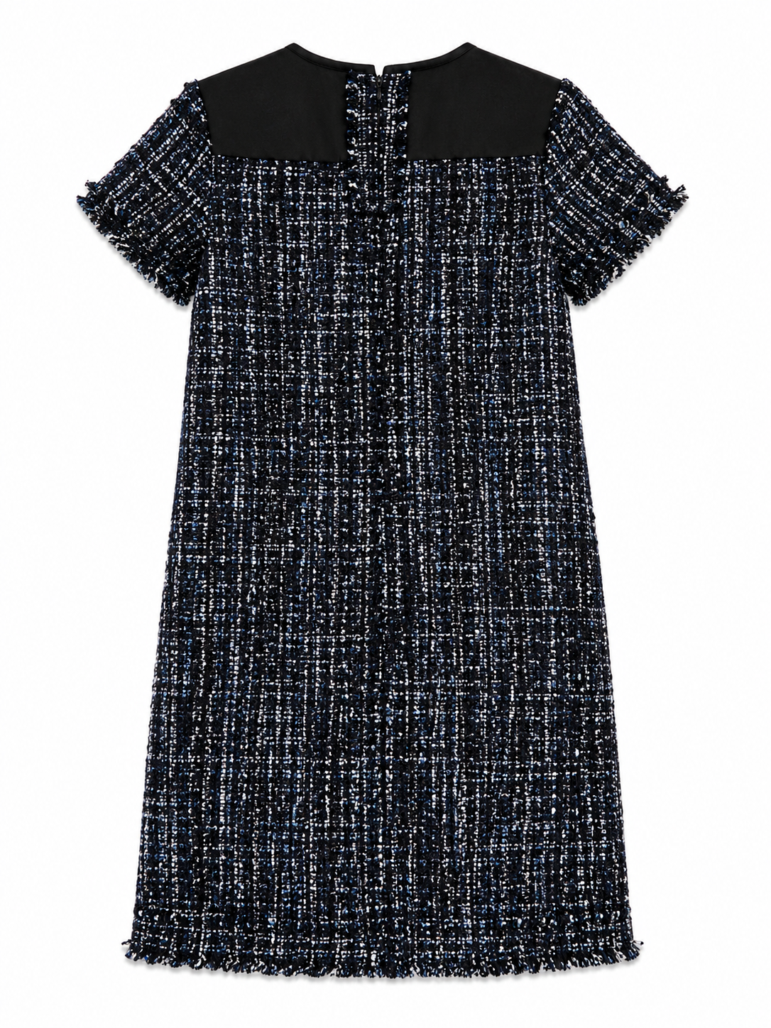 Tweed-Mini-Kleid - blau/schwarz