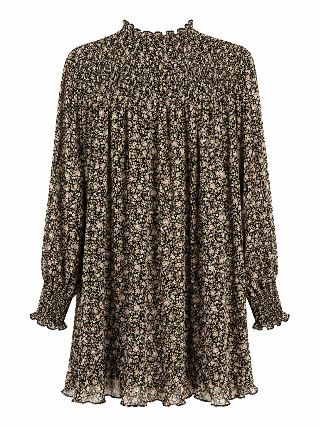 Mini Blumen-Kleid - mehrfarbig