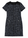 RESALE - Tweed-Mini-Kleid - blau/schwarz