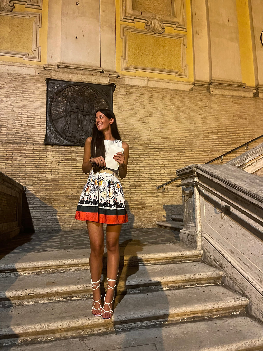 RESALE - Mini-Kleid-Dolce-Vita - weiss/grün/rot