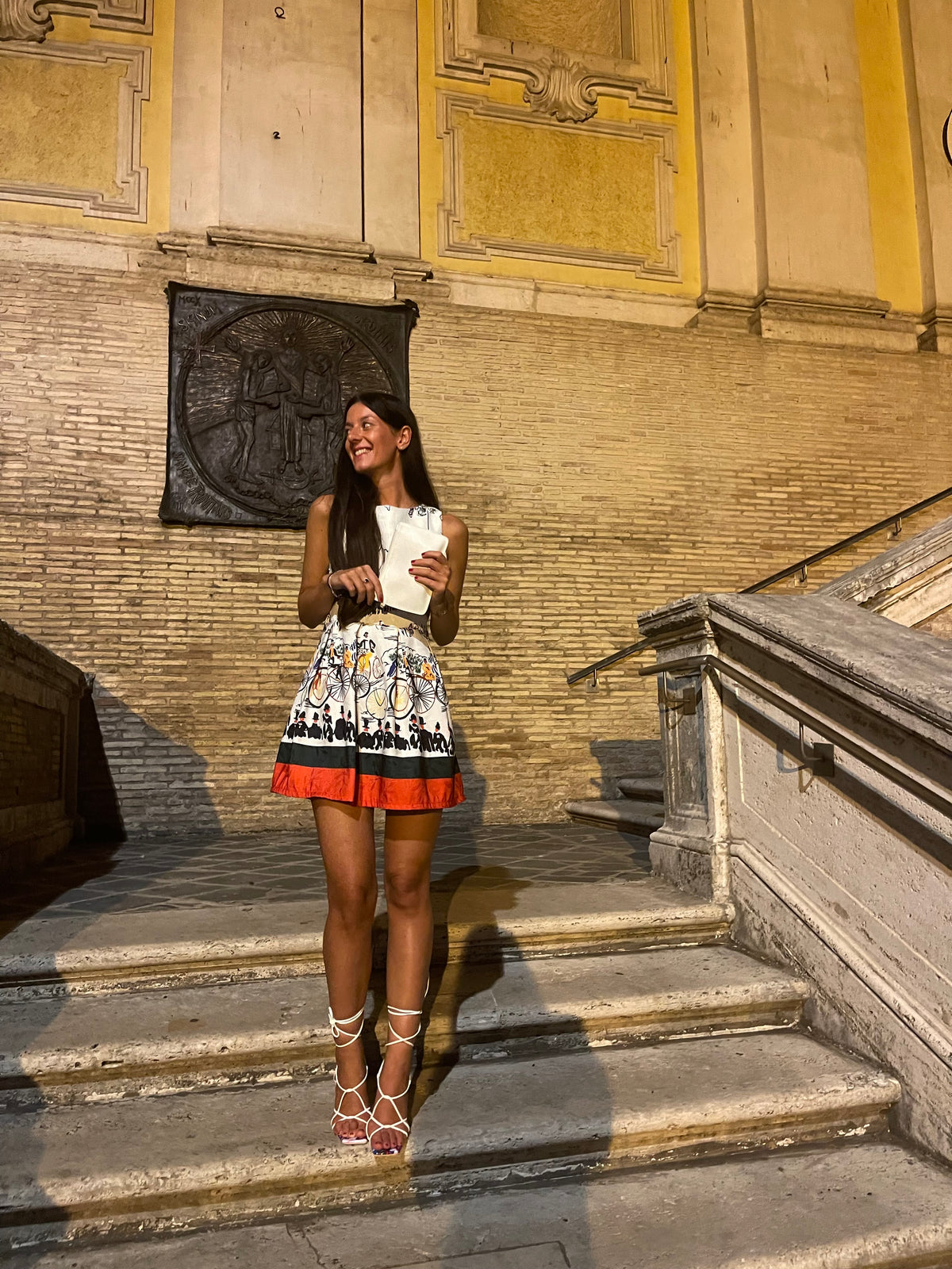 Mini-Kleid-Dolce-Vita - weiss/grün/rot