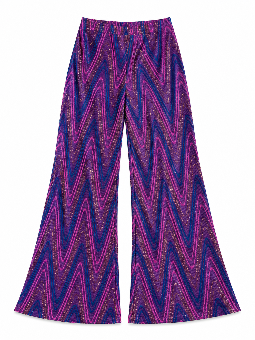 Lurex-Hose - blau/pink/gold