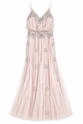 RESALE - Maxi-Abendkleid mit Stickereien - rosa