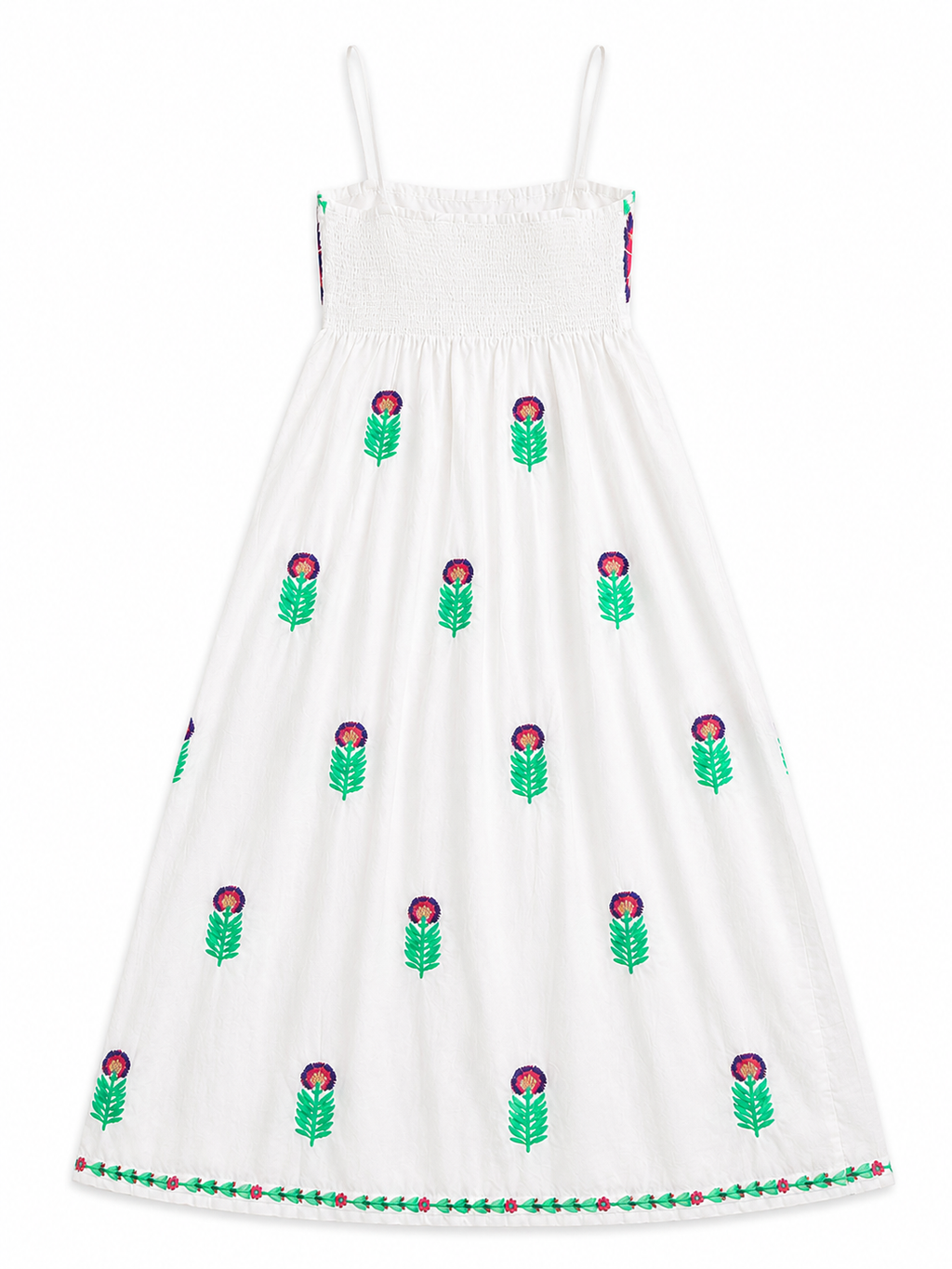 Sommerkleid mit Stickerei - Weiss/Muster
