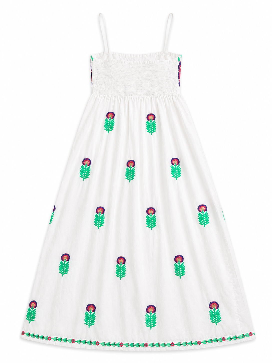 Sommerkleid mit Stickerei - Weiss/Muster