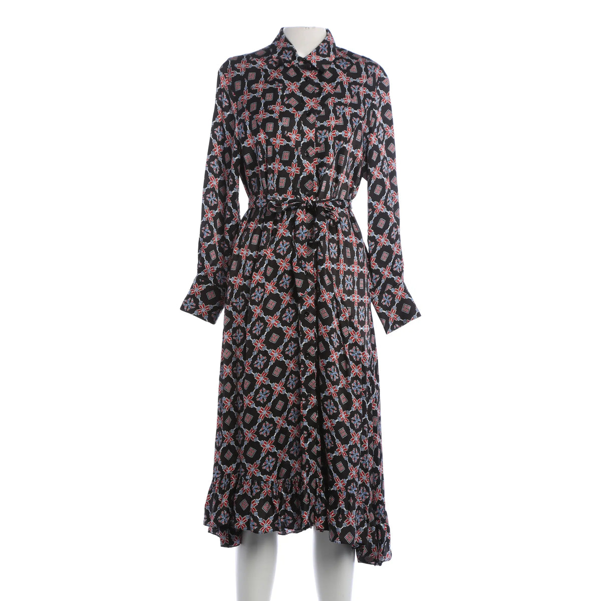 Elegantes langärmliges Kleid - Mehrfarbig