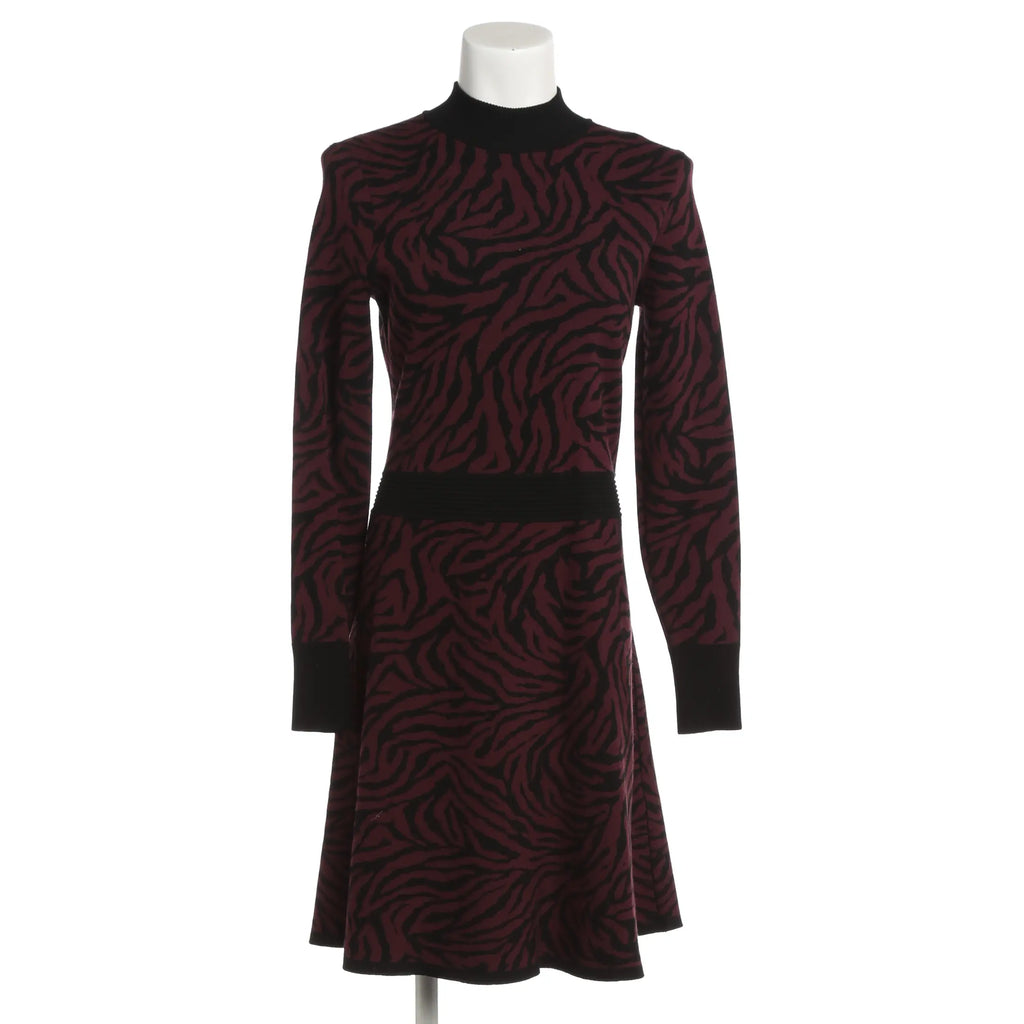 Langärmliges Animal-Print Kleid - bordeaux
