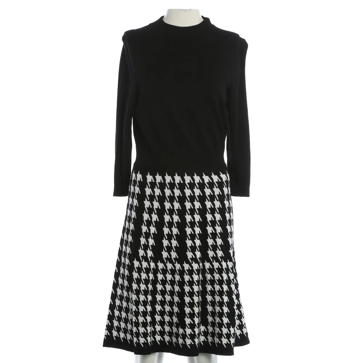 Langärmliges Kleid Glencheck Karo - schwarz/weiß