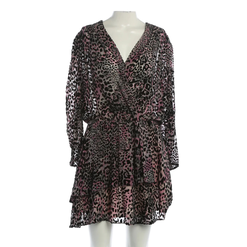 RESALE - Elegantes Leo-Cocktailkleid mit femininer Note - Schwarz/Rosa