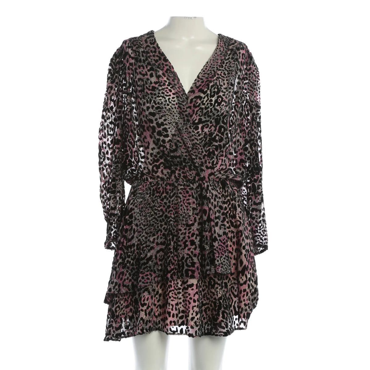 Elegantes Leo-Cocktailkleid mit femininer Note - Schwarz/Rosa