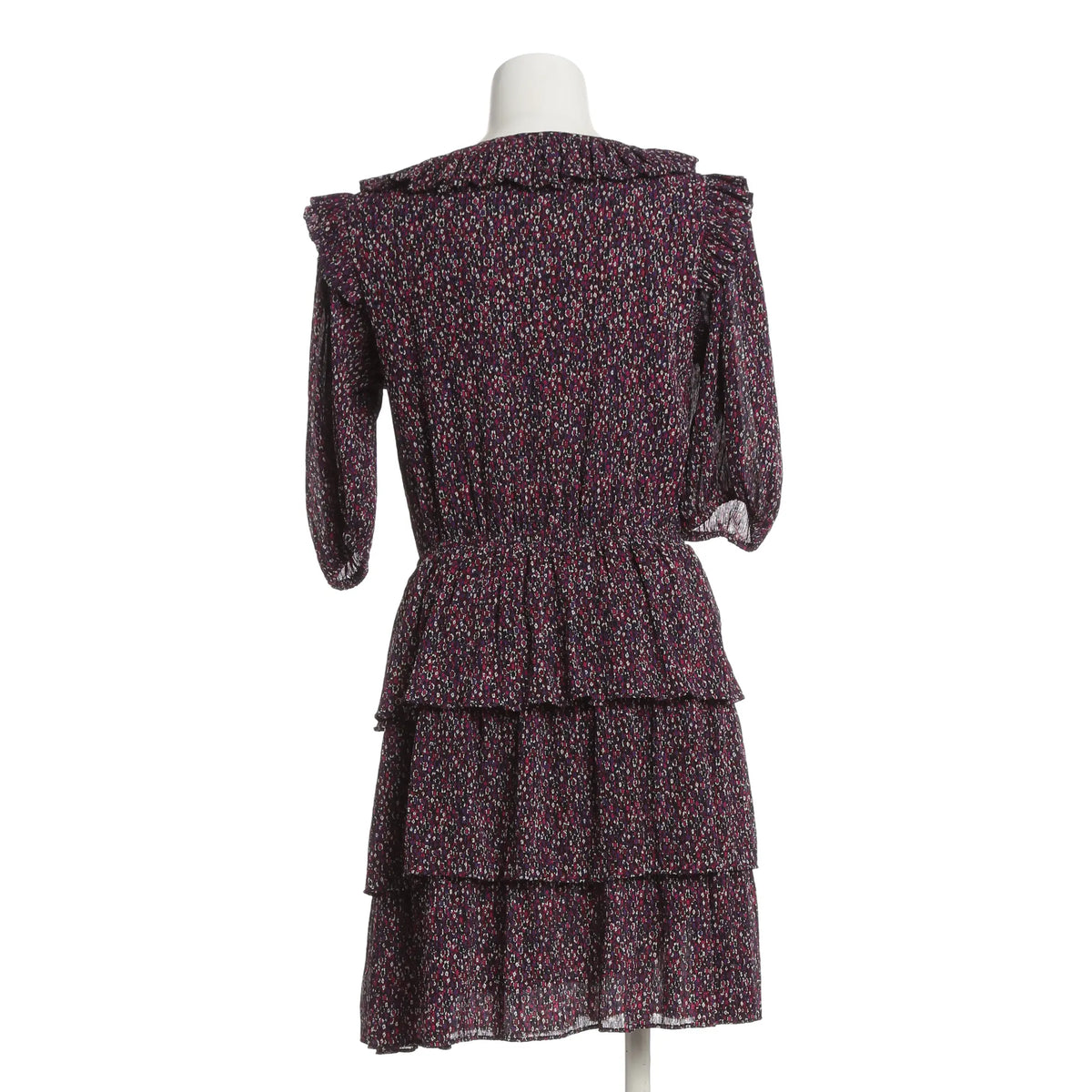 Elegantes Stufen-Midikleid mit Muster - pink/lila Blumenmuster
