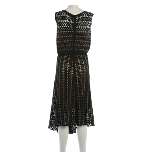 Ärmelloses Netz-Midikleid - Schwarz