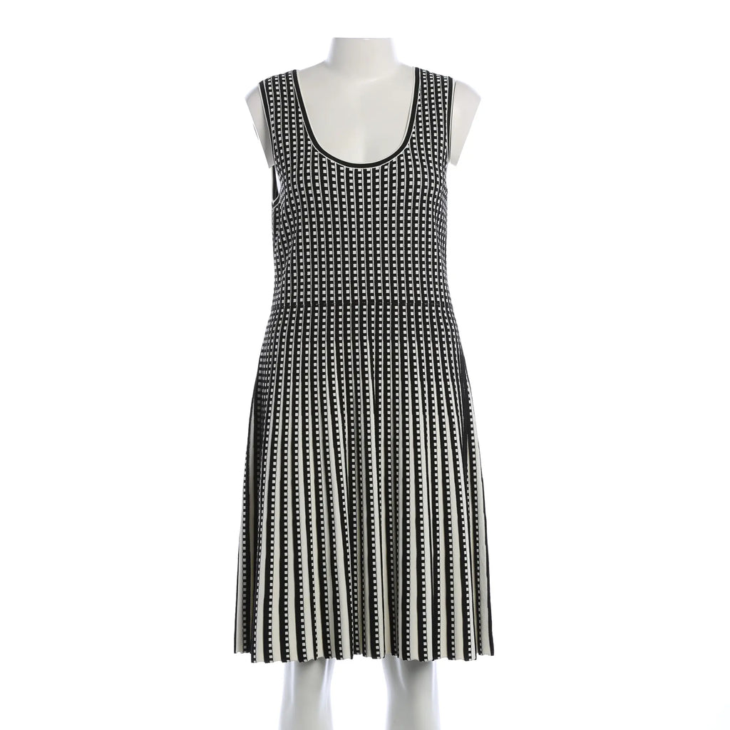 RESALE - Elegantes schwarzes Midikleid - Schwarz/Weiß