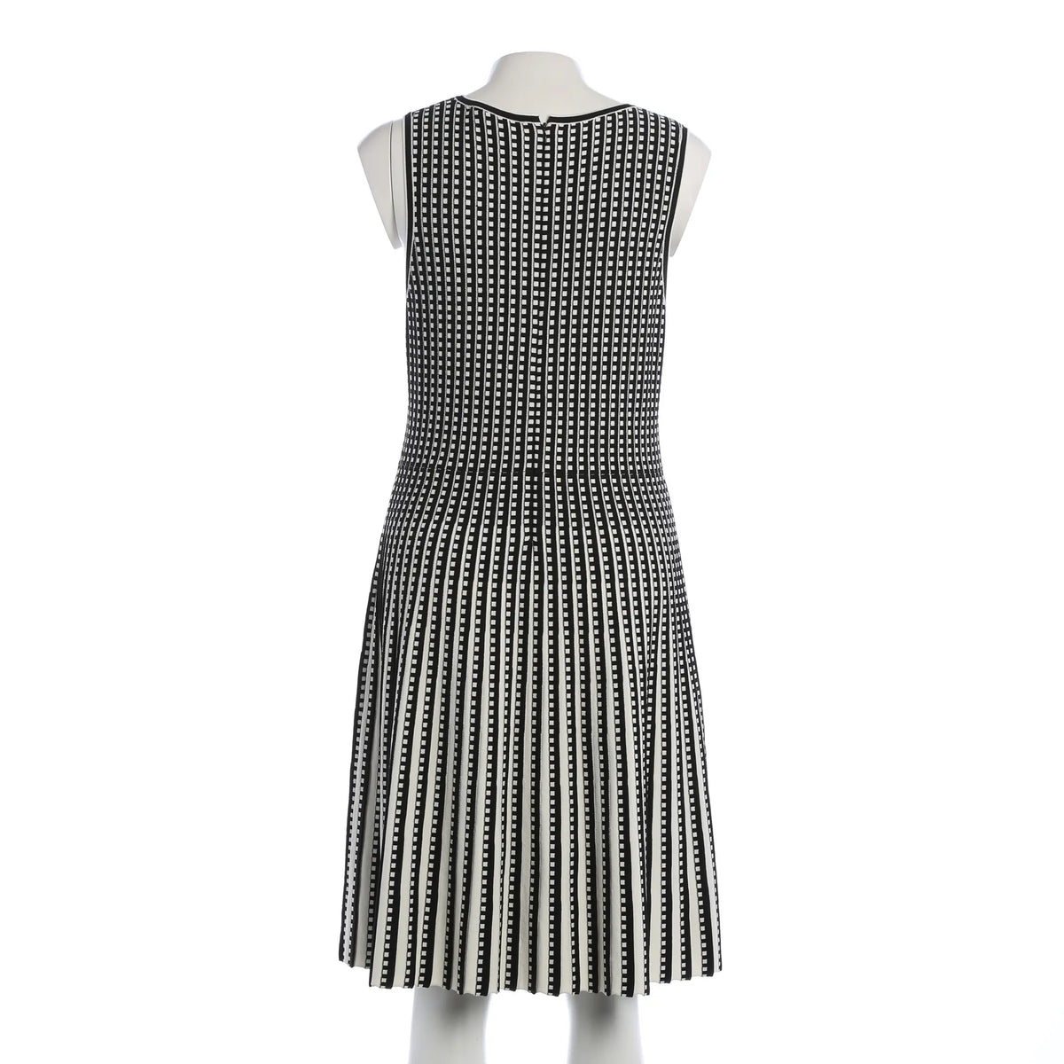 Elegantes schwarzes Midikleid - Schwarz/Weiß