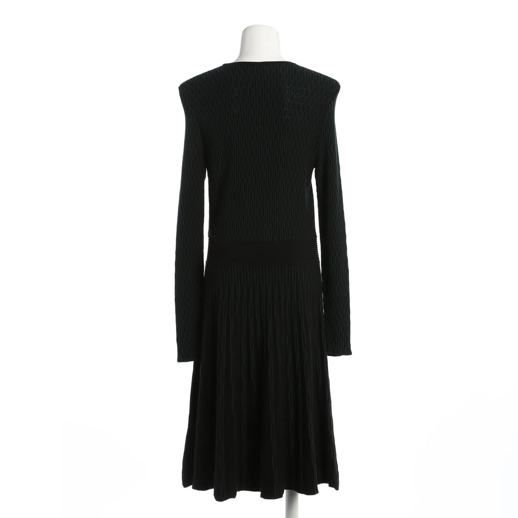 Elegantes Midikleid mit A-Linien-Schnitt - Dunkelgrün/schwarz
