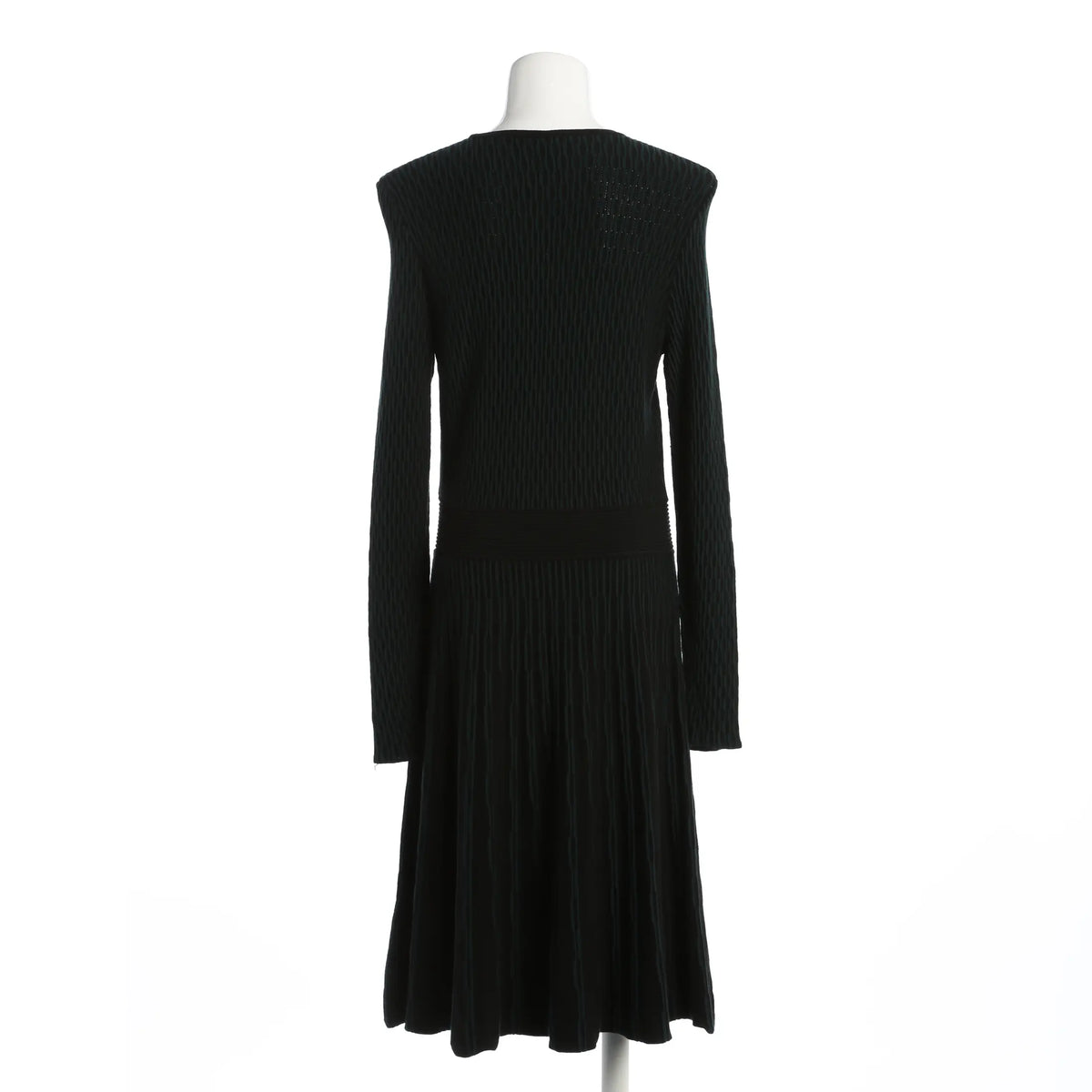 Elegantes Midikleid mit A-Linien-Schnitt - Dunkelgrün/schwarz