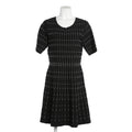 RESALE - Elegantes schwarzes Designer-Midikleid - Schwarz/Weiß