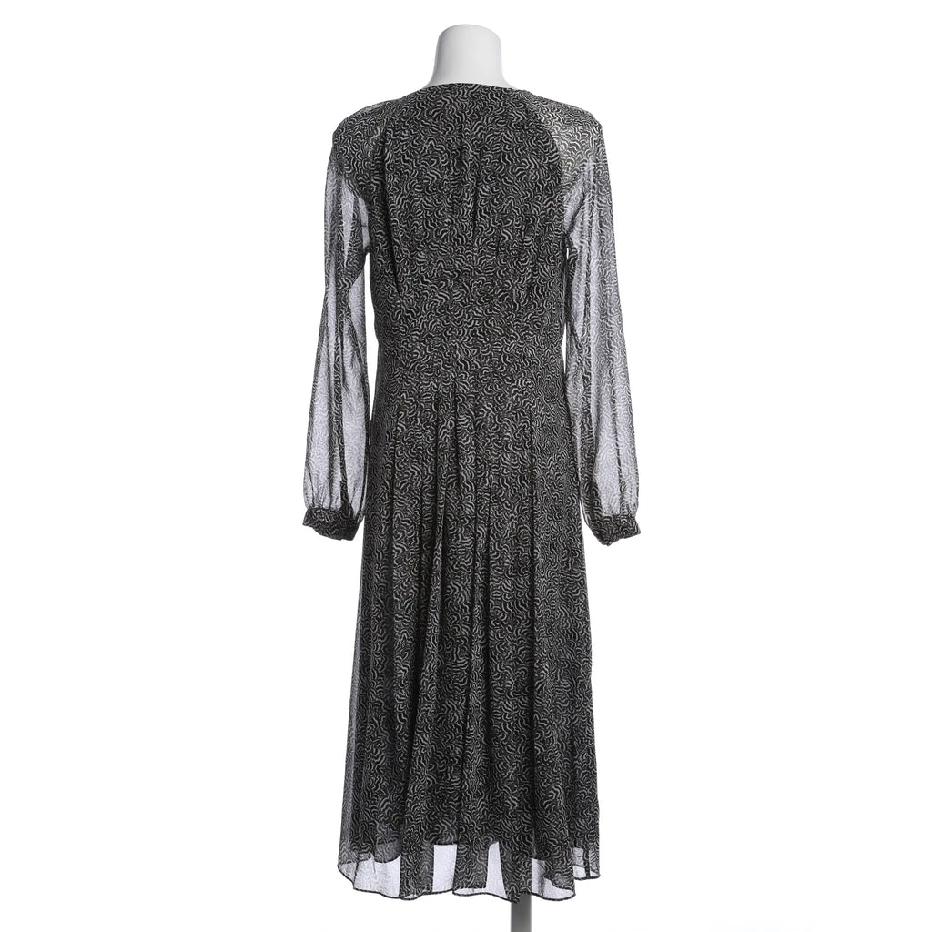 Elegantes Midikleid mit Muster - Schwarz/grau/weiß