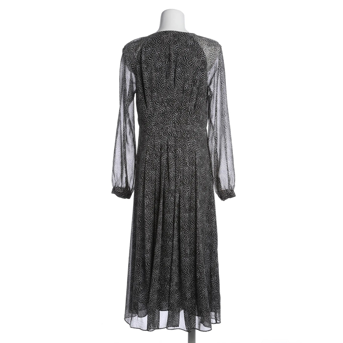 Elegantes Midikleid mit Muster - Schwarz/grau/weiß