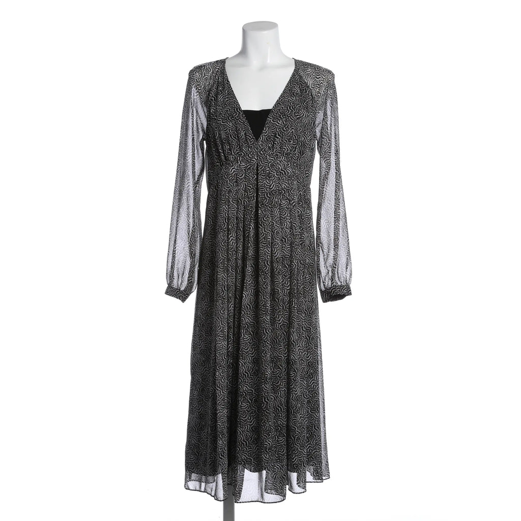 Elegantes Midikleid mit Muster - Schwarz/grau/weiß