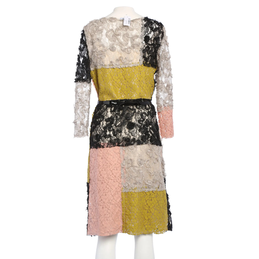 Verspieltes Designer-Spitzenkleid mit Muster - Mehrfarbig