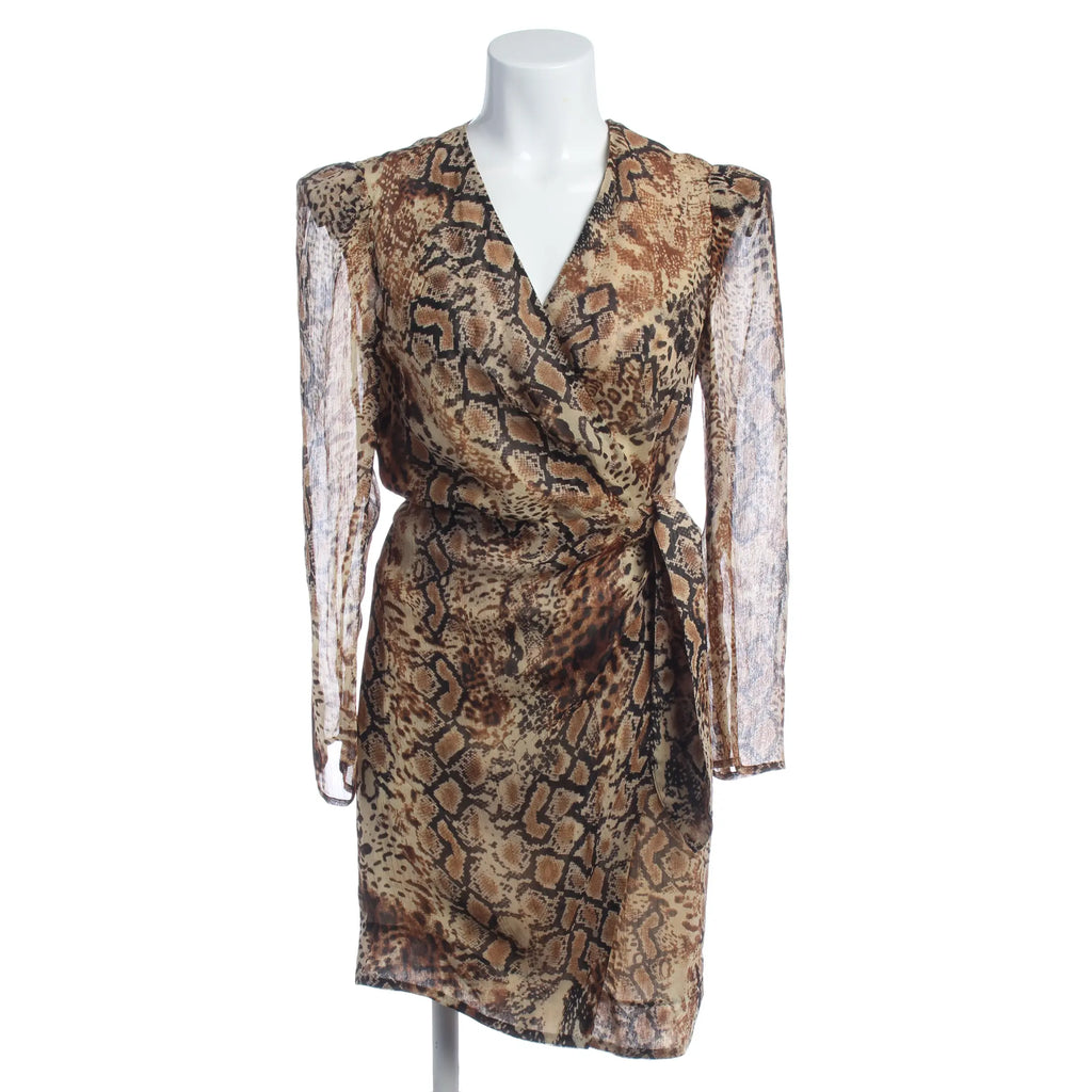 Elegantes Wickelkleid mit Schlangen-Print - braun/beige/schwarz
