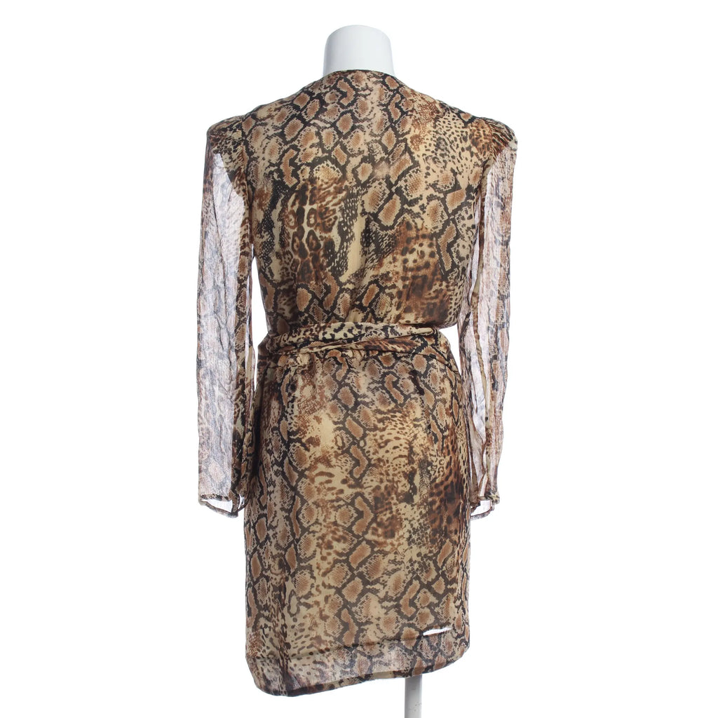 Elegantes Wickelkleid mit Schlangen-Print - braun/beige/schwarz