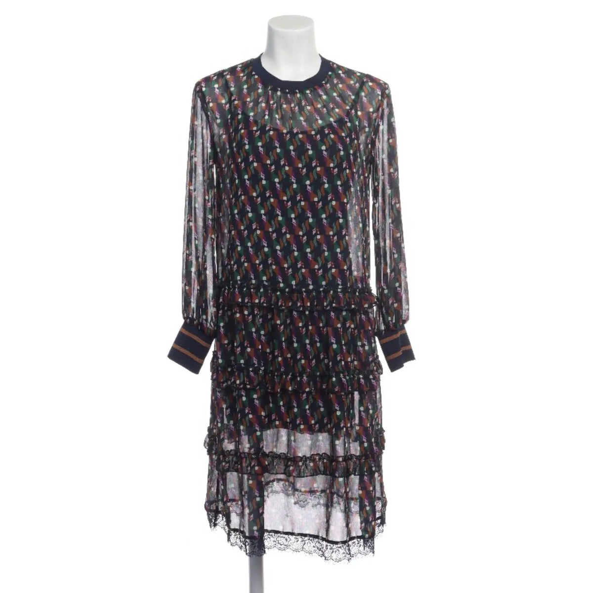 Elegantes Midikleid mit femininen Details - Mehrfarbig