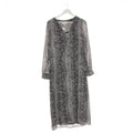 RESALE - Elegantes Midikleid mit Schlangenprint - Grau/Schwarz