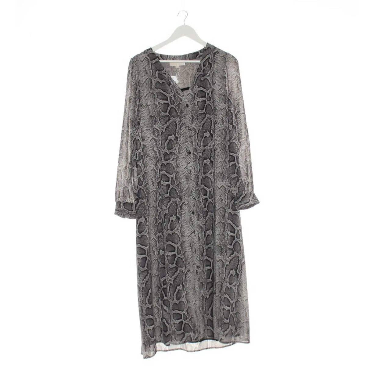 Elegantes Midikleid mit Schlangenprint - Grau/Schwarz