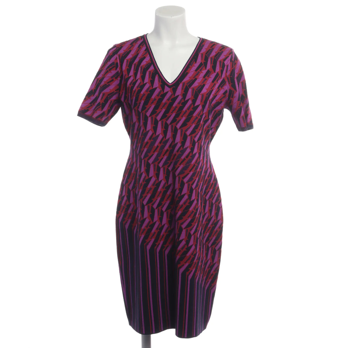 Elegantes Midikleid mit modernem Print - pink/lila/schwarz