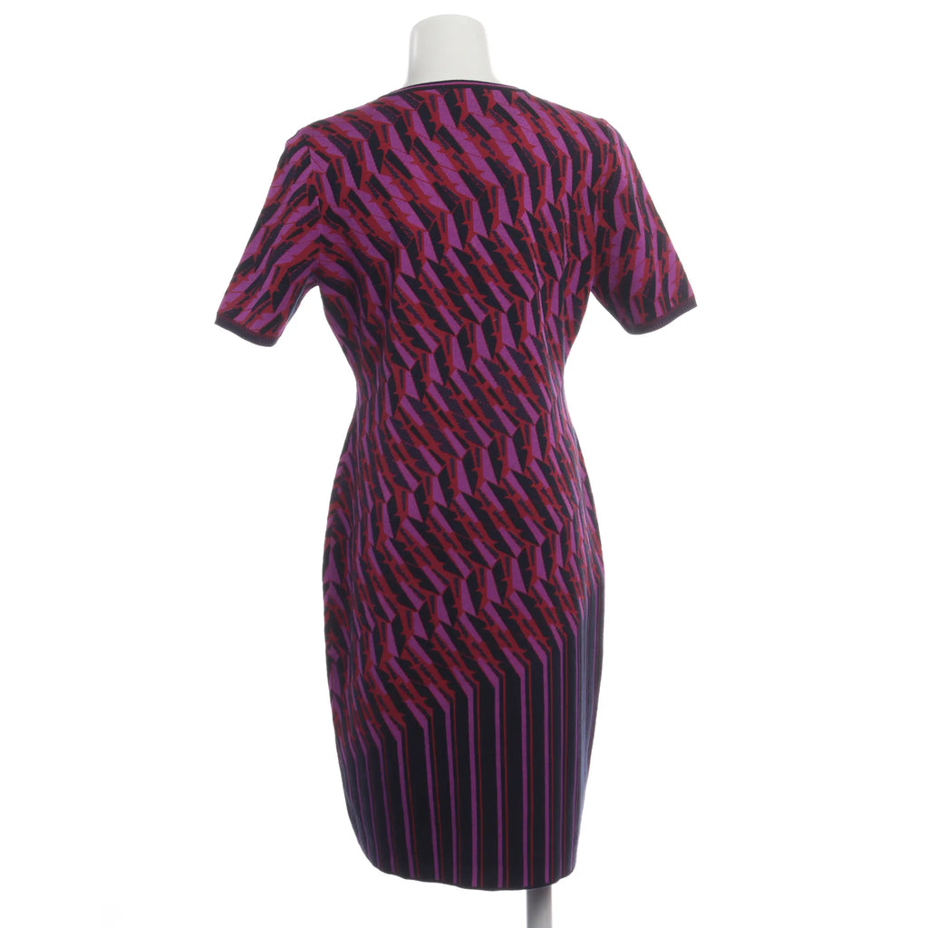 Elegantes Midikleid mit modernem Print - pink/lila/schwarz