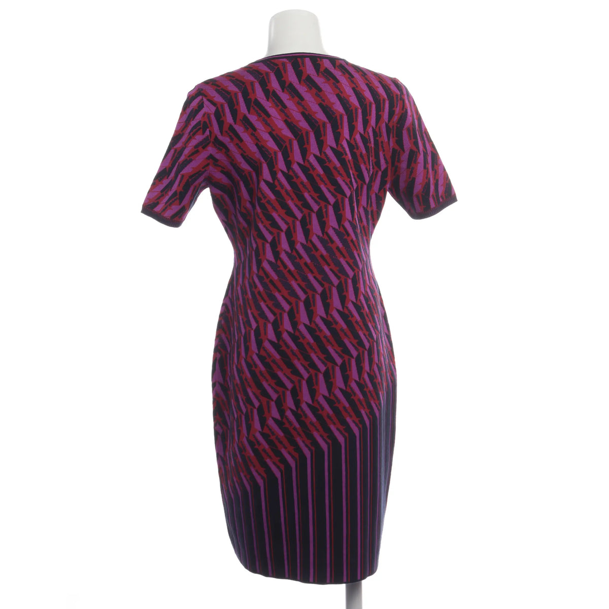 Elegantes Midikleid mit modernem Print - pink/lila/schwarz