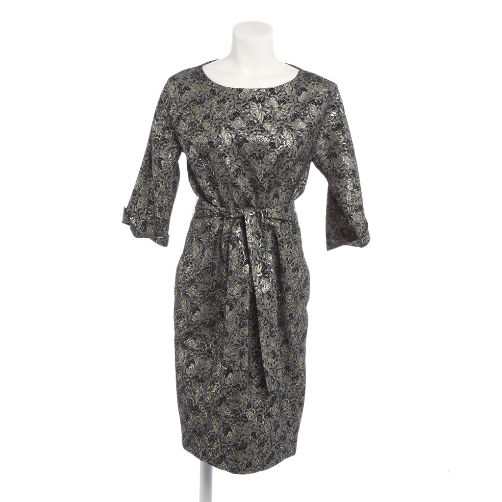 RESALE - Elegantes Kleid mit luxuriösem Print - silber/schwarz
