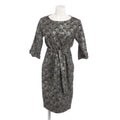 RESALE - Elegantes Kleid mit luxuriösem Print - silber/schwarz