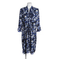 RESALE - Elegantes Midikleid mit Blumenprint - Blau/Schwarz/Weiß