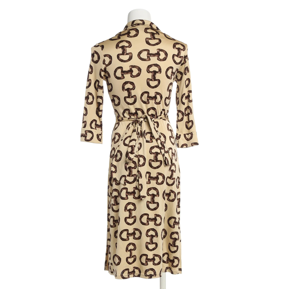 Elegantes Wickelkleid mit Muster - beige/braun