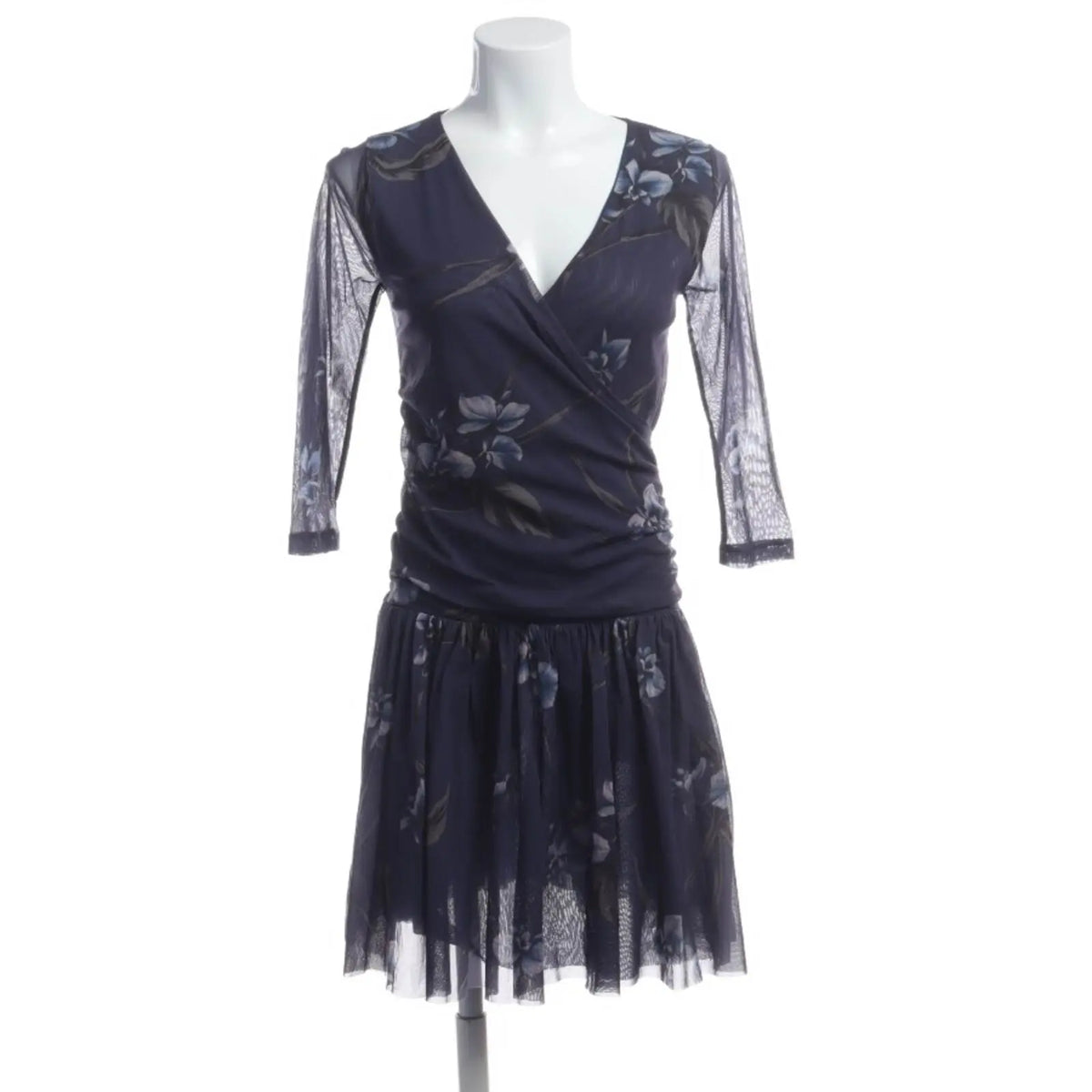 RESALE - Modernes Midikleid mit Print - dunkelblau/Blumenmuster