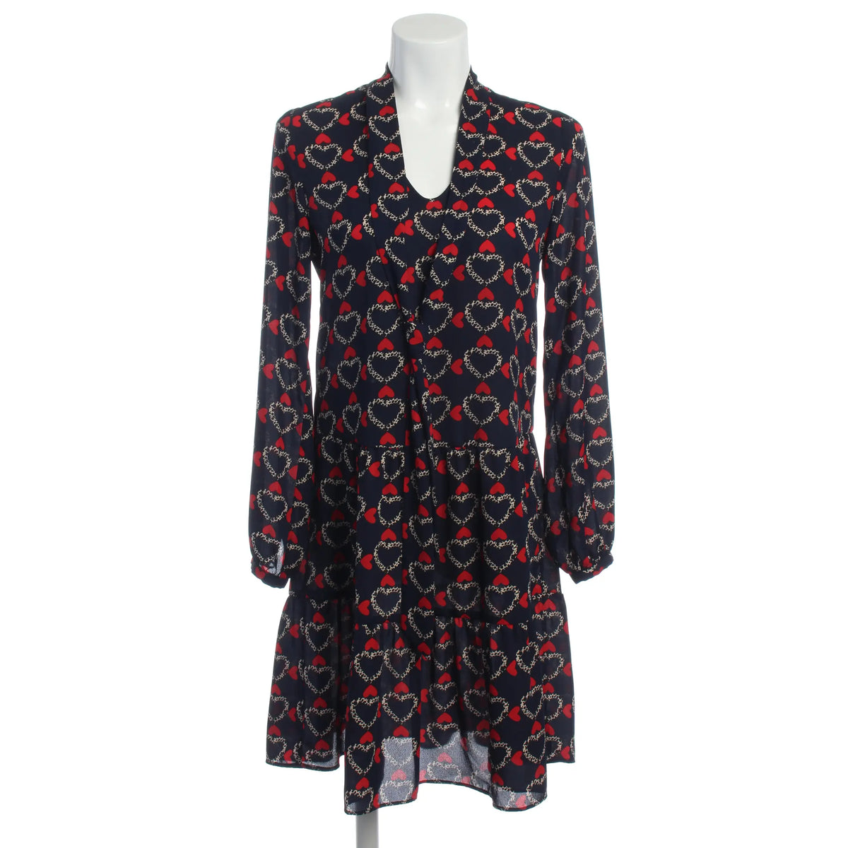 Herzchen-Leo Kleid - Dunkelblau/Rot